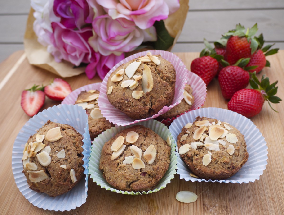 Banana and Strawberry Buckwheat Muffins