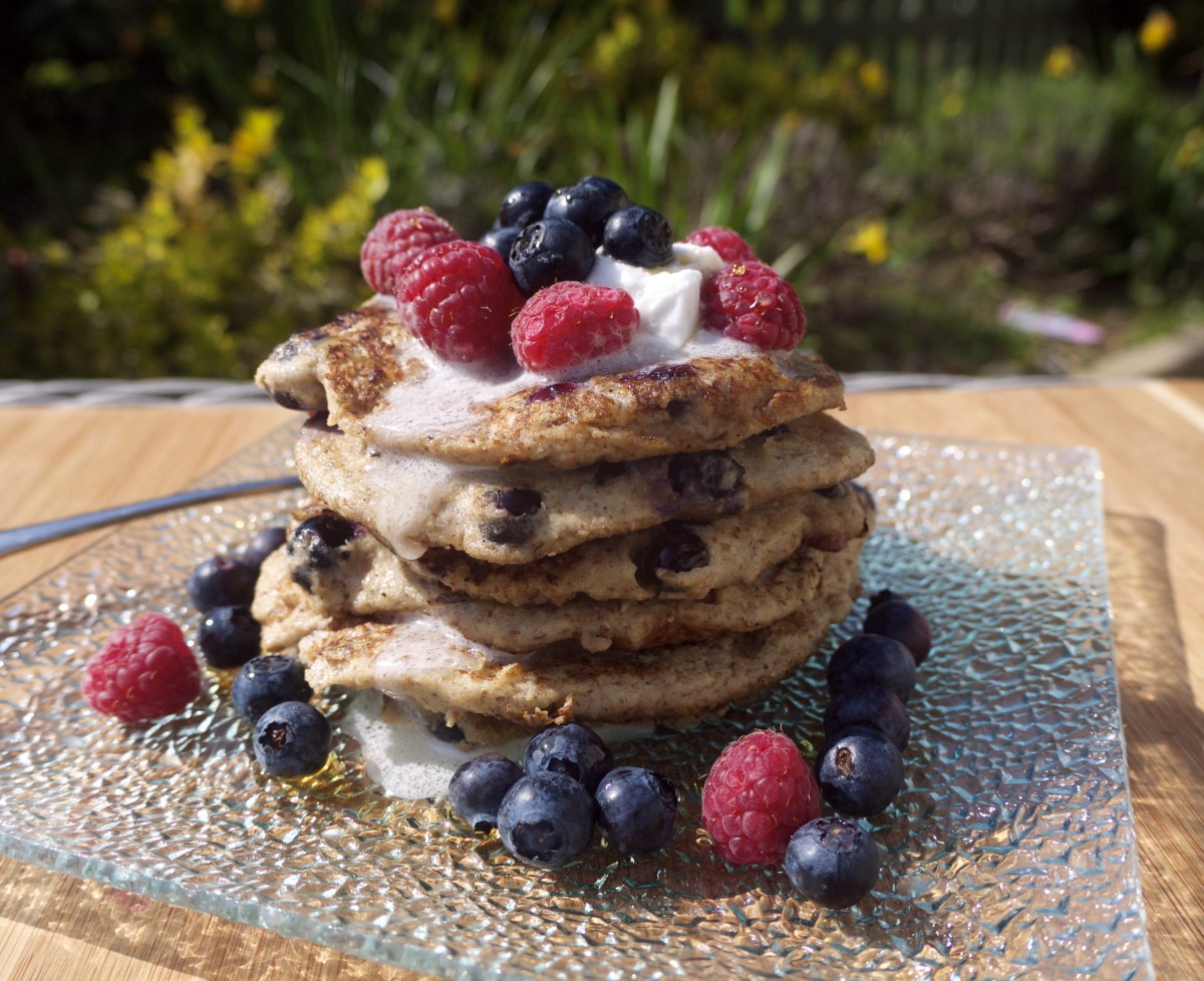 Summer Berry Oatmeal Pancakes