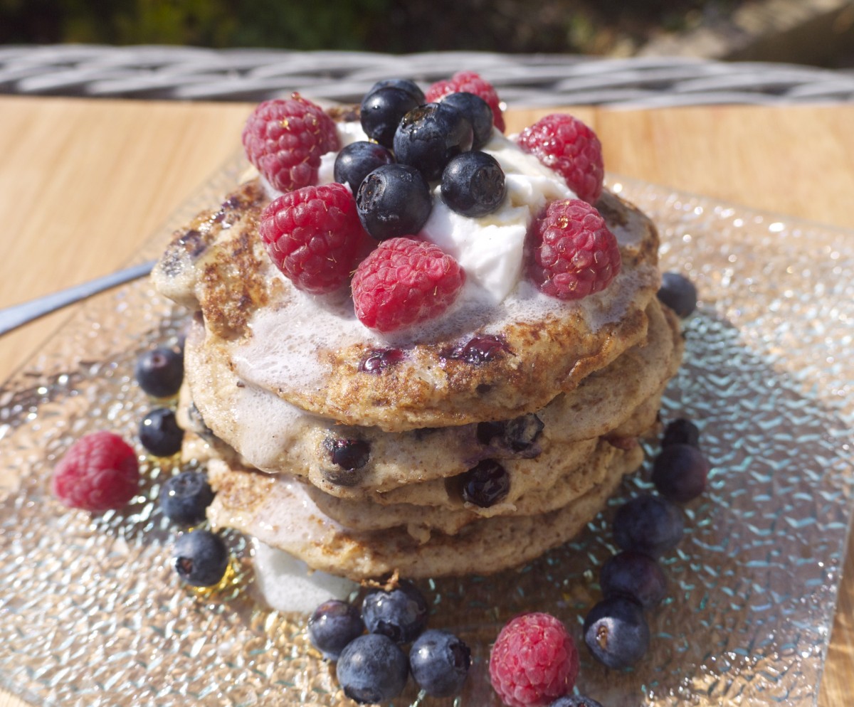 Summer Berry Oatmeal Pancakes