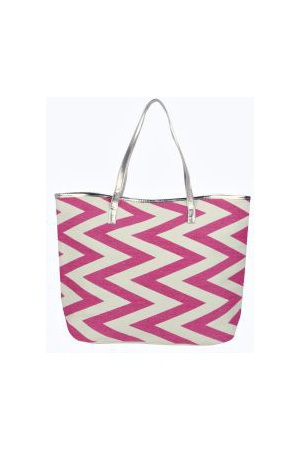 Sacs-de-plage-femme-Boohoo-Erin-Zig-Zag-Beach-Bag