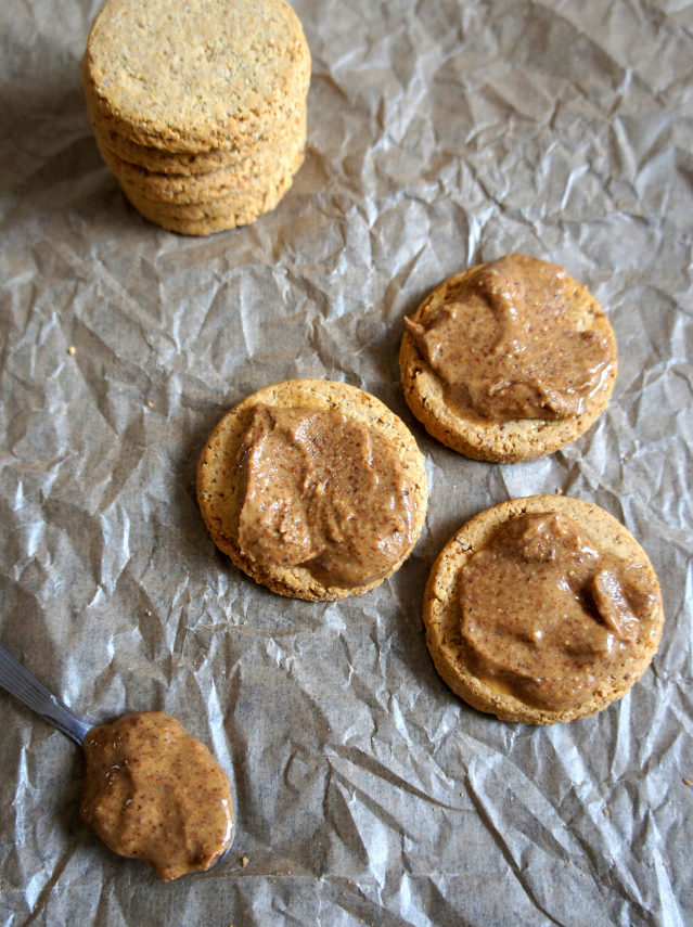Almond butter on oat cakes