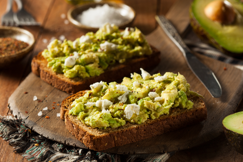 Healthy Homemade Avocado Toast with Salt and Feta